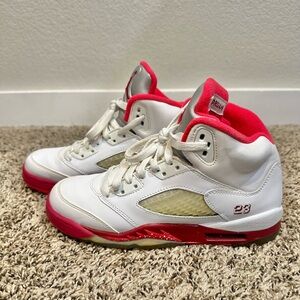 Nike Air Jordan 5 Retro Scarlet Fire Shoes Sneakers 440892-101 Size 5.5Y/7W